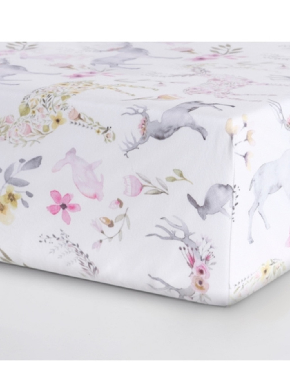 Oilo Studio Floral and Animal Woodland Deer Crib sheet